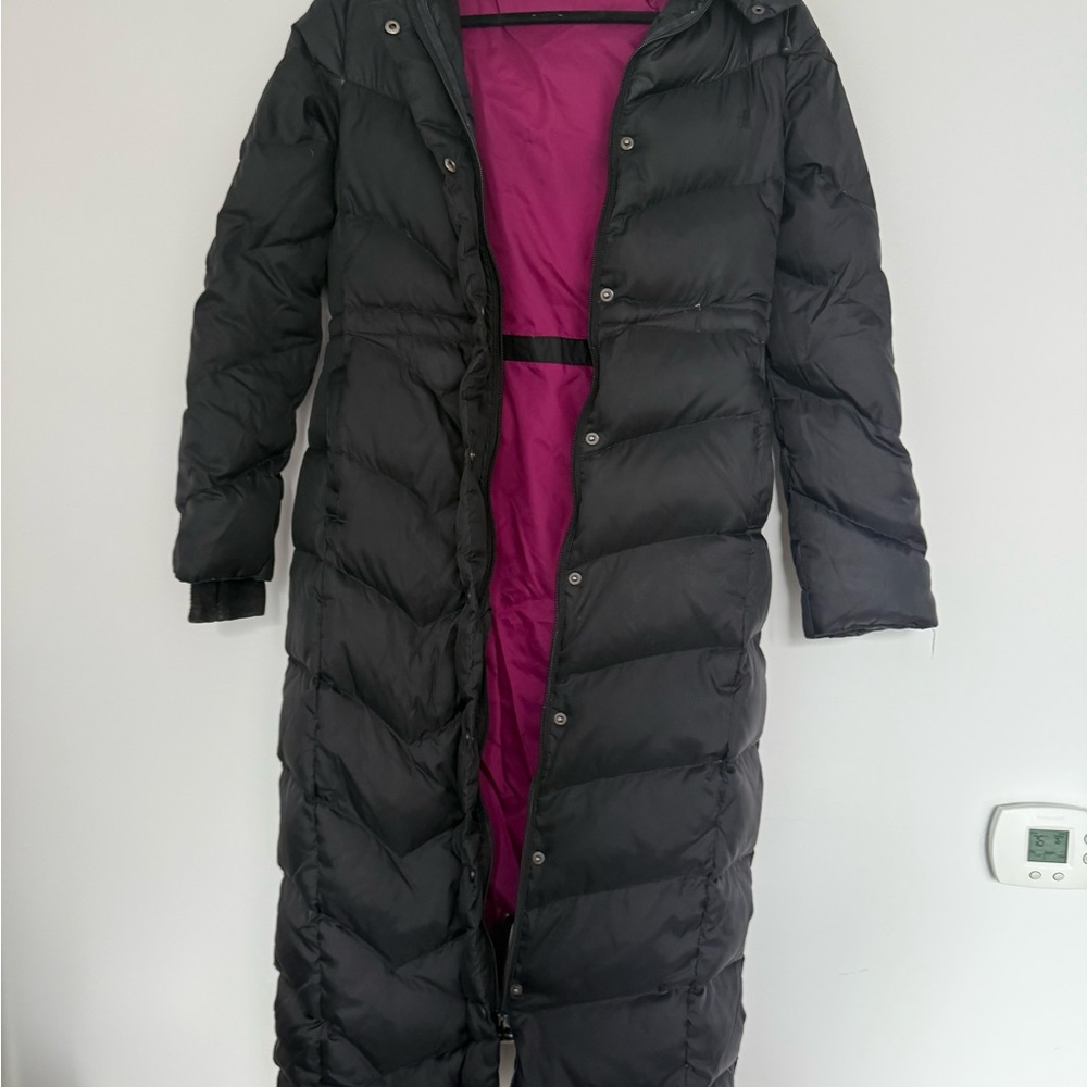 Brooklyn Industries Black and Pink Puffer long calf length  Jacket